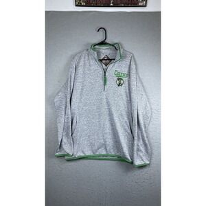 Boston Celtics Sweatshirt Mens Large Gray NBA Basketball 1/4 Zip Pullover G-III